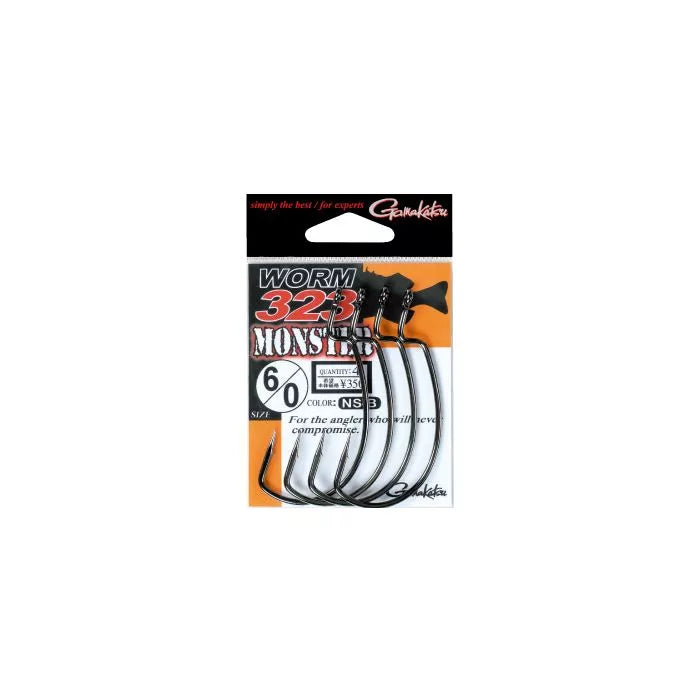 Gamakatsu Worm Hook 323 Monster NS Black